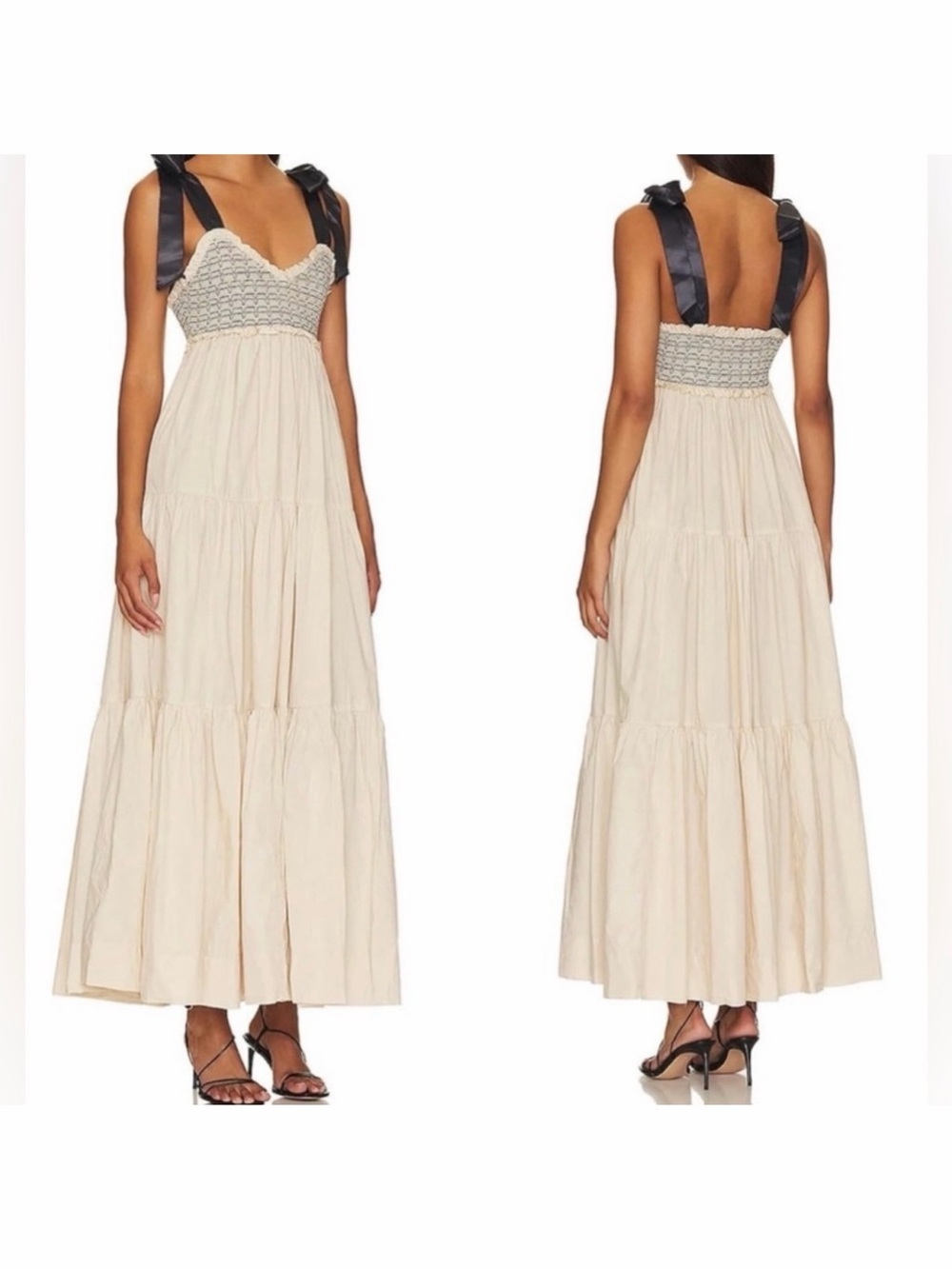 NWT Free People Bluebell Smocked Bodice Tiered Maxi Sundress sz M